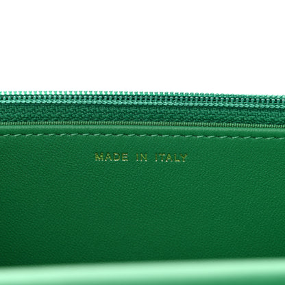 Chanel Lambskin Chevron Quilted Boy Wallet On Chain WOC Green 7 of 12