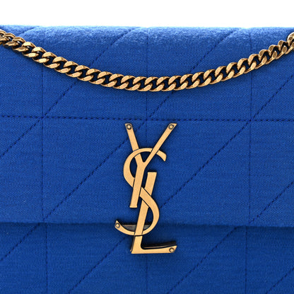 Saint Laurent Jersey Wool Patchwork Monogram Medium Jamie Baguette Bleu Majorelle 8 of 10