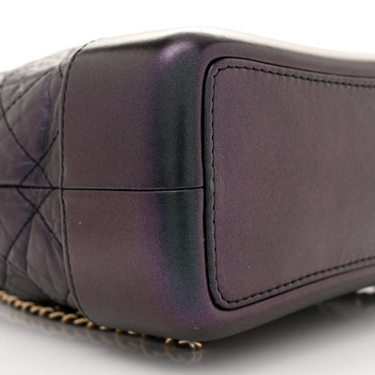 Chanel Iridescent Aged Calfskin Quilted Small Gabrielle Backpack Dark Purple 9 of 13