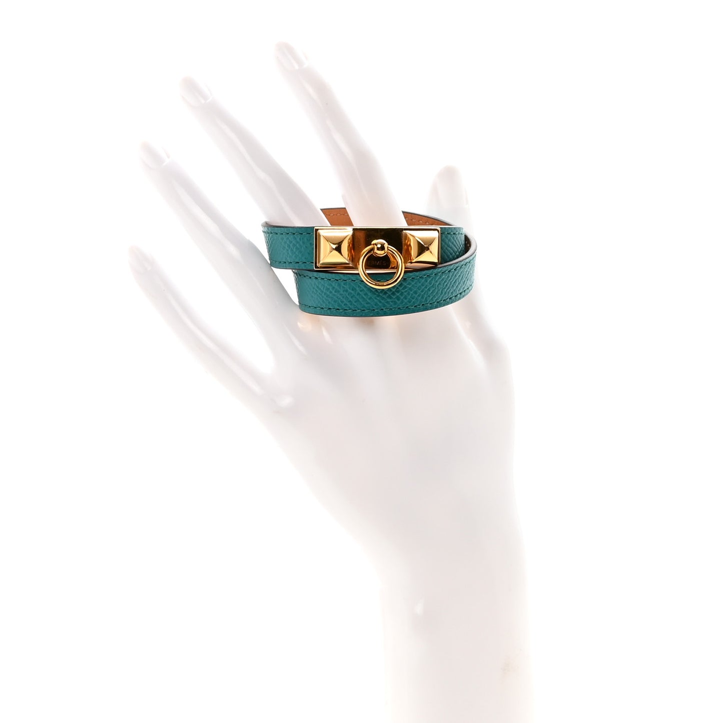 Epsom Rivale Double Tour Bracelet XS Bleu Paon