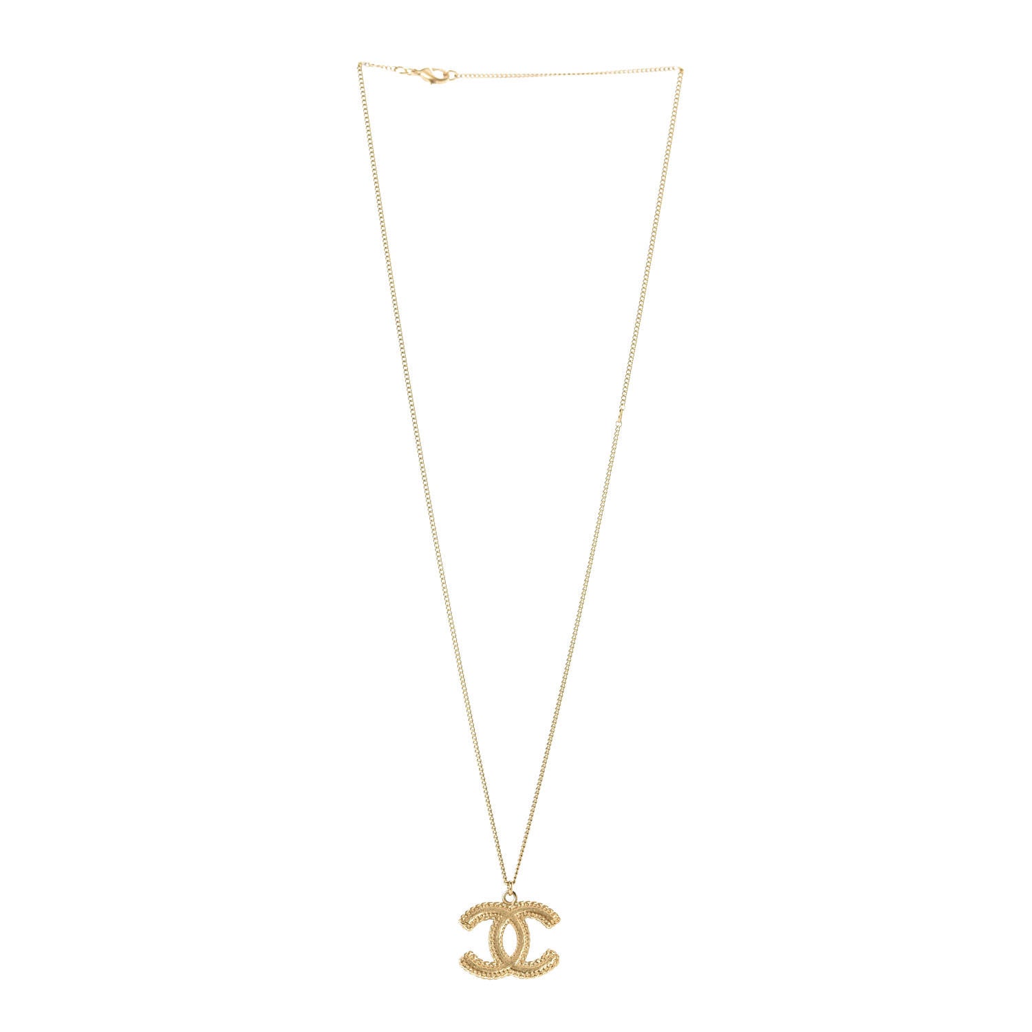 Chanel CC Necklace Matte Gold 3 of 5