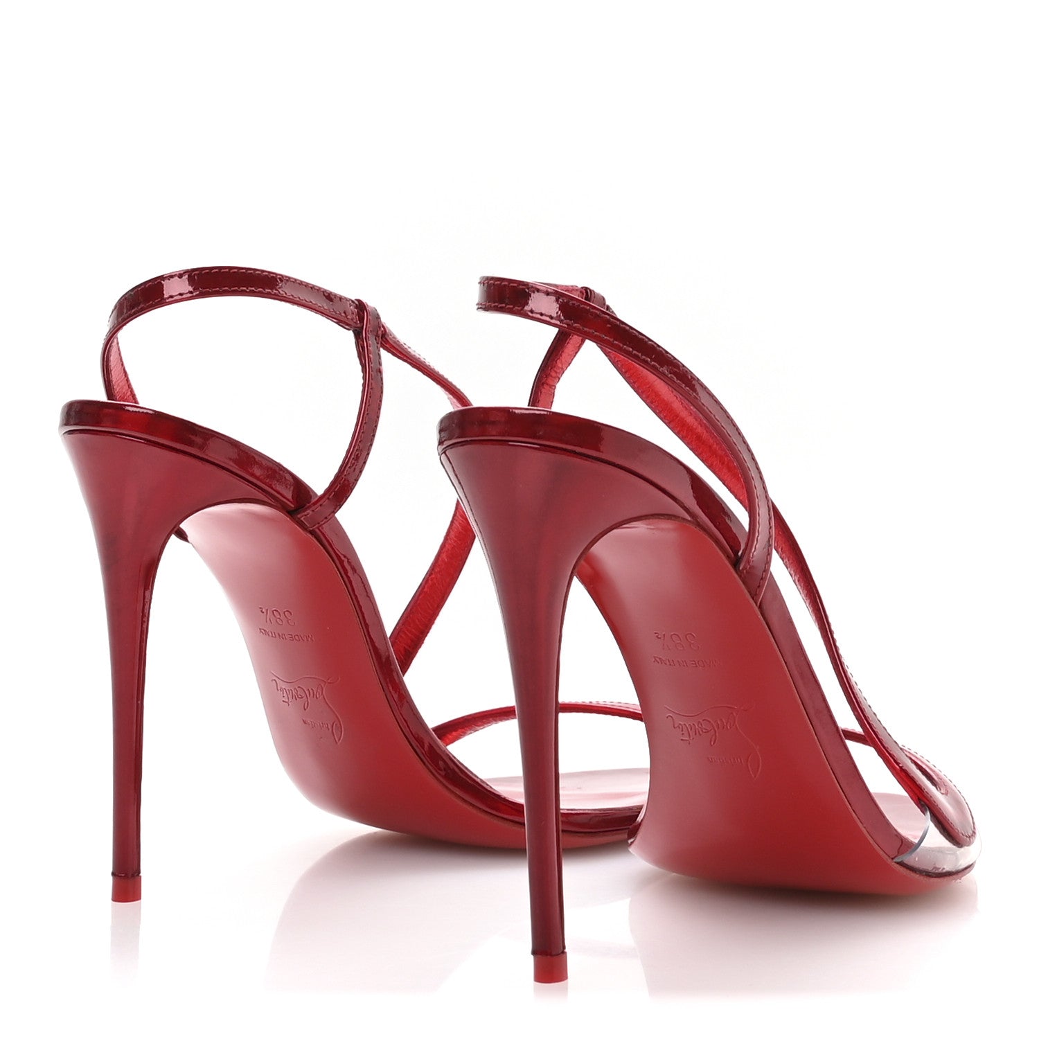 Christian Louboutin Metallic Patent Rosalie 100 Sandals 38.5 Loubi 5 of 8