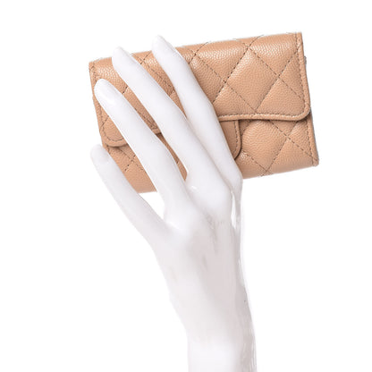 Chanel Caviar Quilted Card Holder Wallet Beige 2 of 9