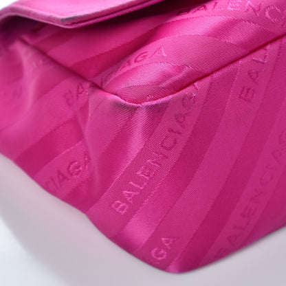 Balenciaga Nylon Jacquard Diagonal Logo S BB Round Shoulder Bag Rose Magenta 11 of 15