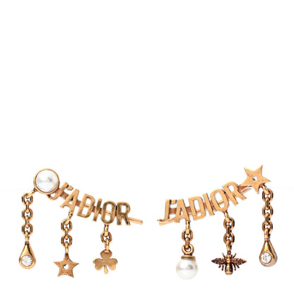 Christian Dior Pearl Crystal J'Adior Earrings Aged Gold 1 of 3