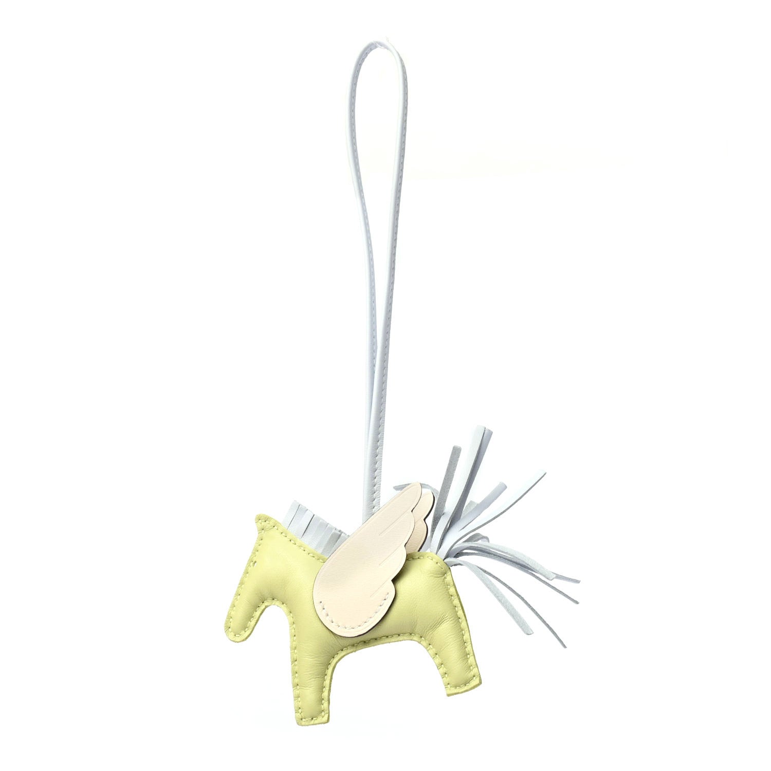 Hermes Milo Lambskin Grigri Rodeo Pegase Horse Bag Charm PM Jaune Bourgeon Bleu Brume Nata 1 of 4