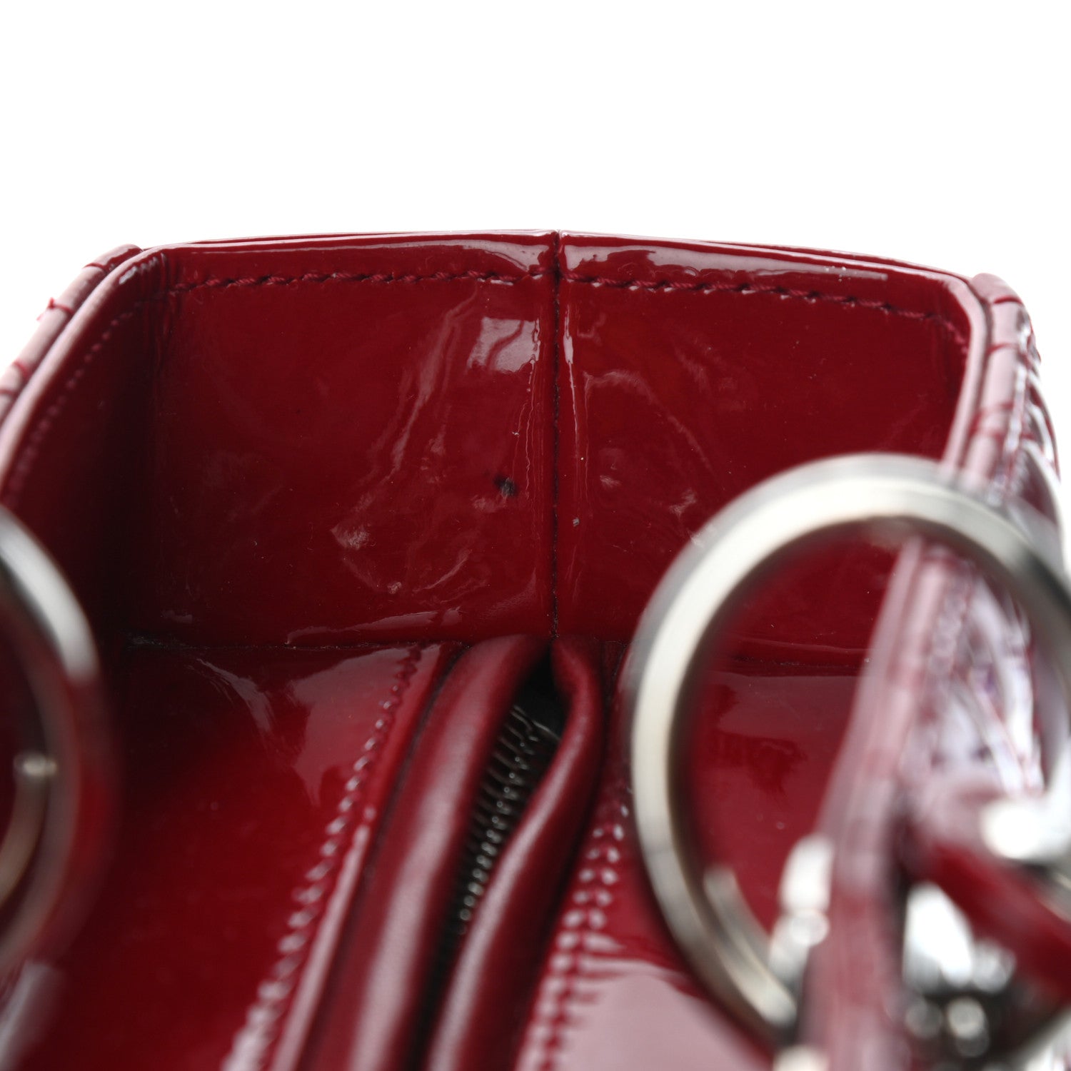 Christian Dior Patent Cannage Large Lady Dior Red 6 of 6