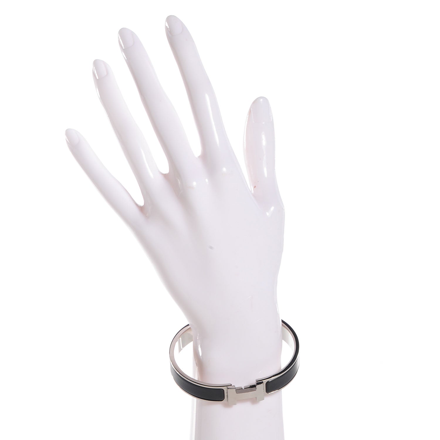 Hermes Matte Enamel Narrow Clic Clac HH Bracelet GM Black 2 of 5
