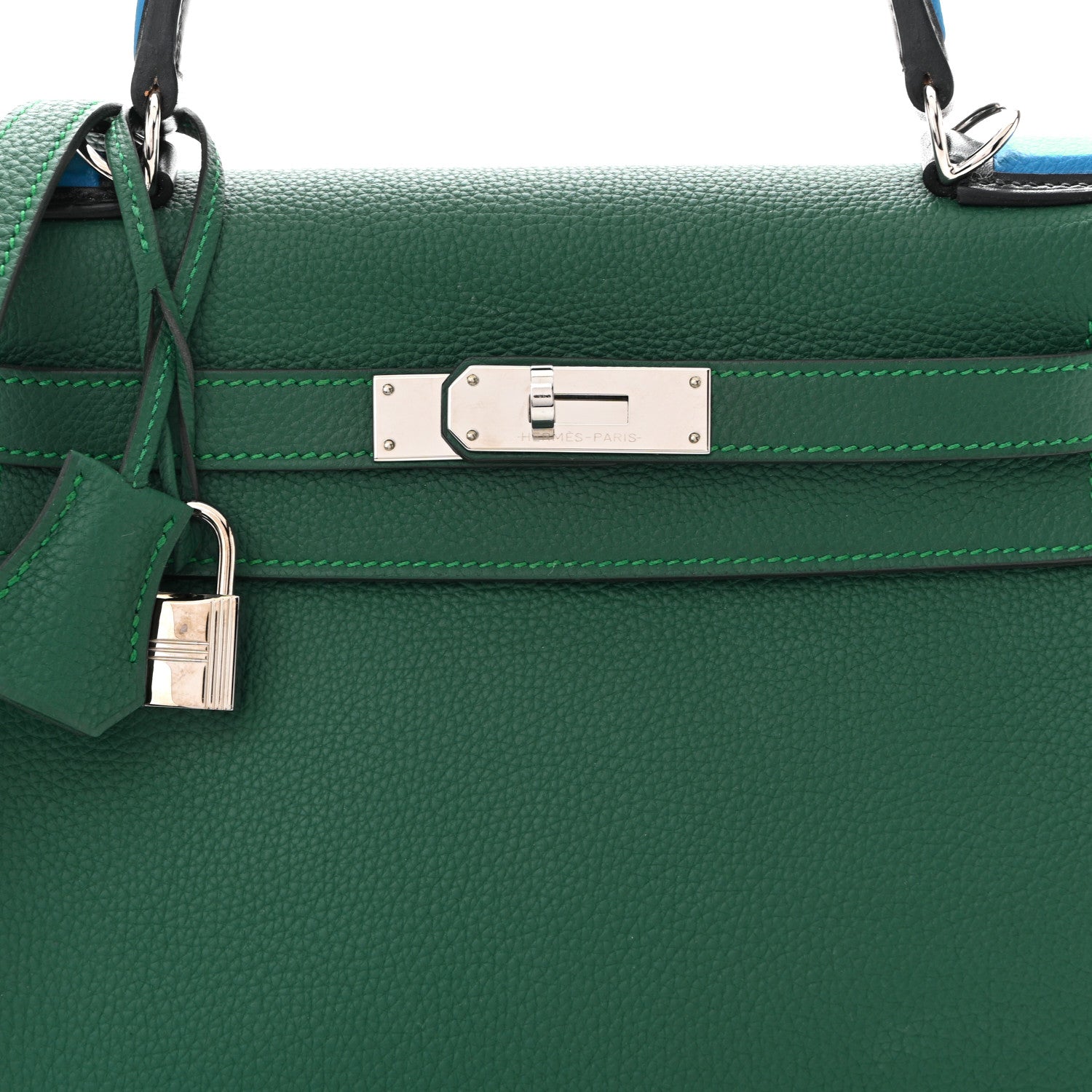 エルメス　ロデオ　ブラウン　深い緑　ホワイト　グリーン Hermes Togo Au Pas Kelly Retourne 28 Malachite Turquoise Black