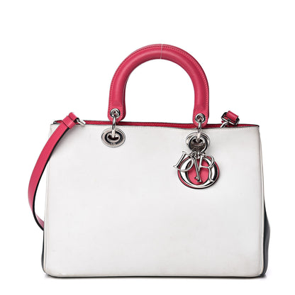Christian Dior Smooth Calfskin Medium Tri-Color Diorissimo Pink Black Light Blue 1 of 18