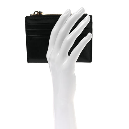 Prada Vitello Move Zip Top Card Holder Wallet Black 2 of 9