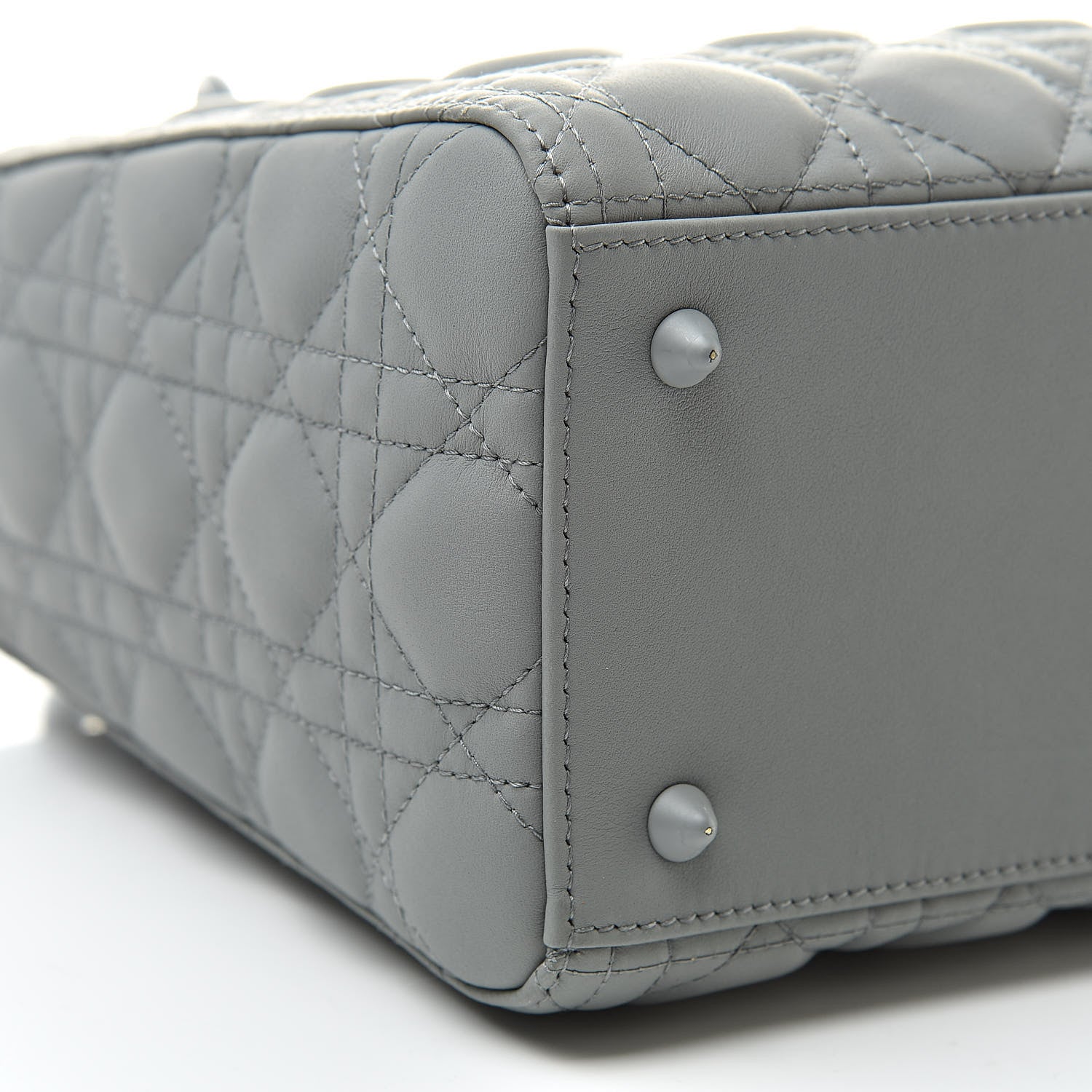 Christian Dior Ultra Matte Calfskin Cannage Medium Lady Dior Grey Stone 9 of 14