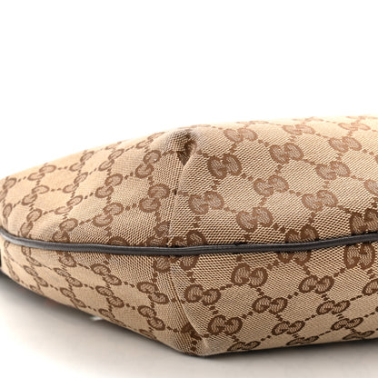 Gucci Monogram Web Medium Half Moon Hobo Dark Brown 9 of 10