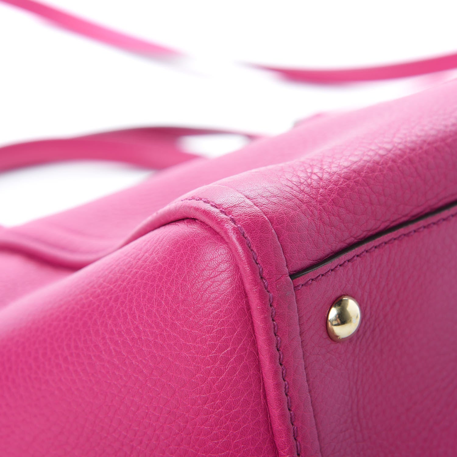 Gucci Pebbled Calfskin Small Soho Top Handle Bag Bright Bougainvillea 13 of 14