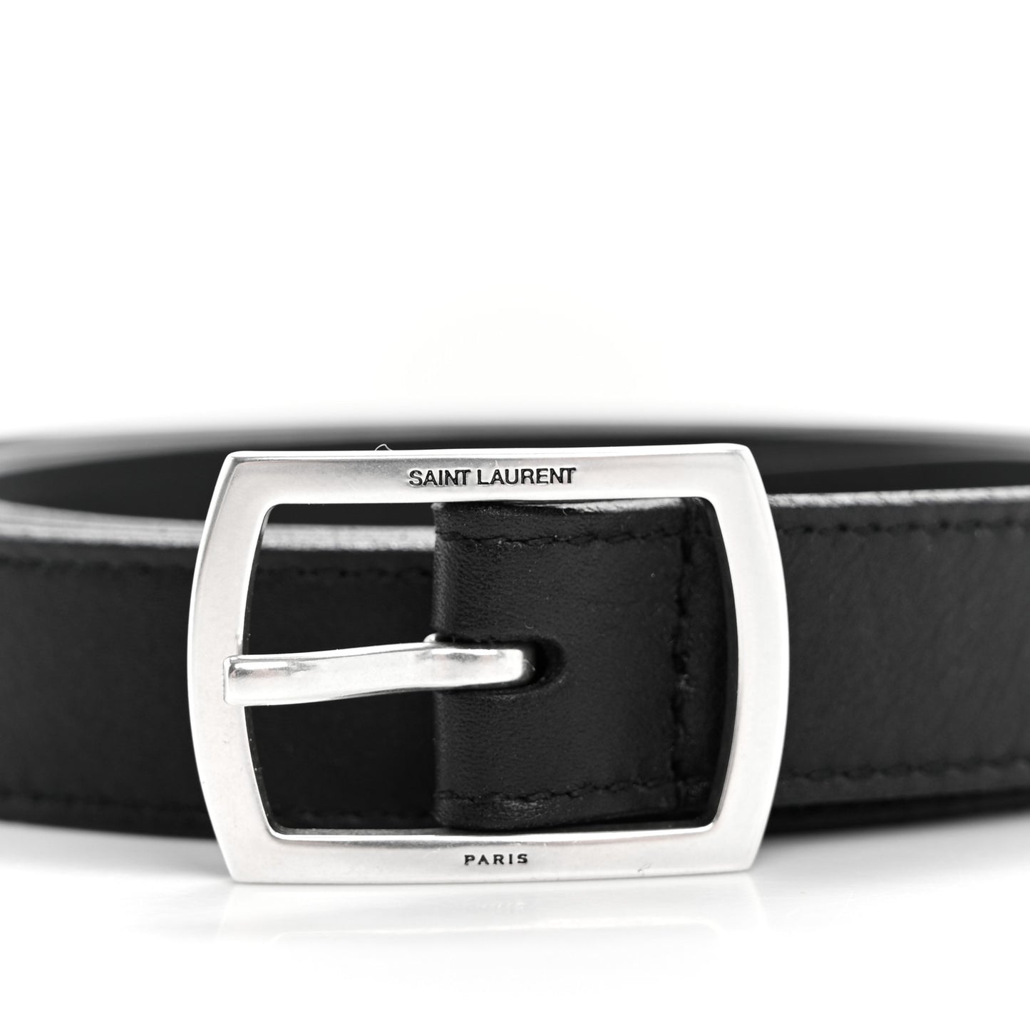 Smooth Calfskin Square Buckle Belt 100 40 Black
