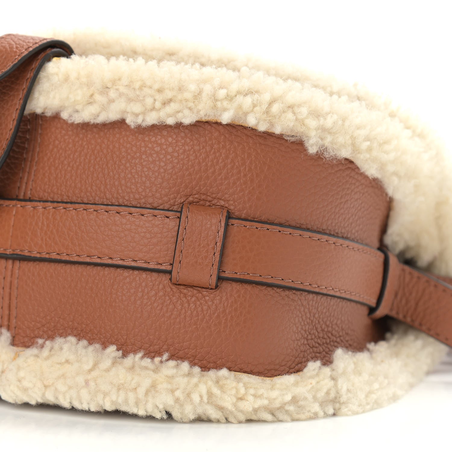 Chloe Calfskin Shearling Small Marcie Saddle Bag Caramel 12 of 15