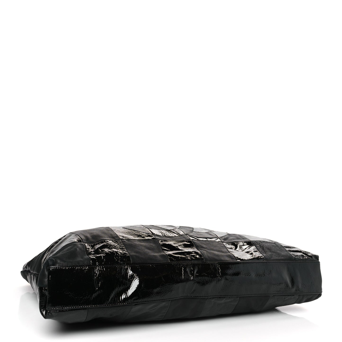 Patent Patchwork Large Brooklyn Tote Black