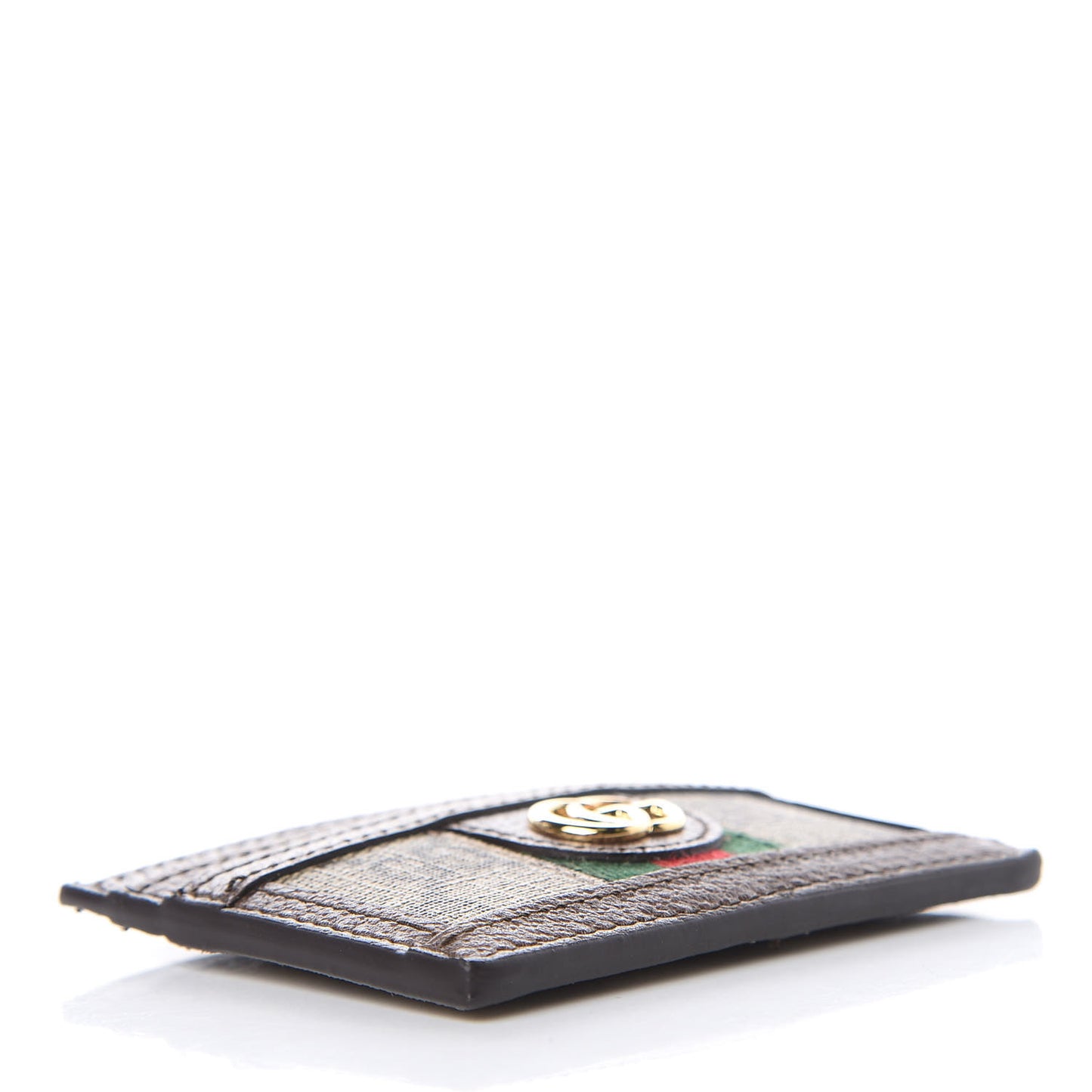 GG Supreme Monogram Ophidia Card Holder Brown