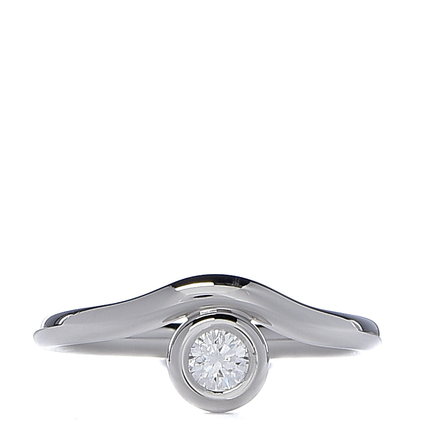 Tiffany Platinum Diamond Elsa Peretti Ring 52 6 1 of 7