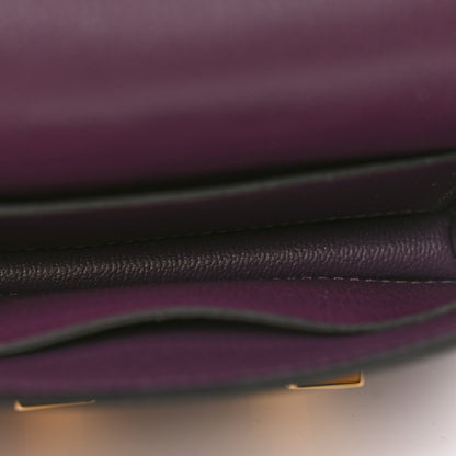 Hermes Evercolor Bi-Color Constance Slim Wallet Cassis Bleu Royale 6 of 9