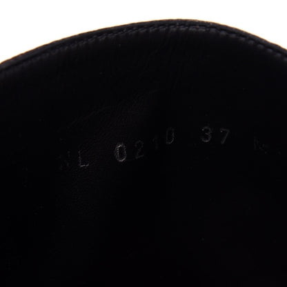 Louis Vuitton Calfskin Monogram Wonderland Flat Ranger Boots 37 Black 10 of 10