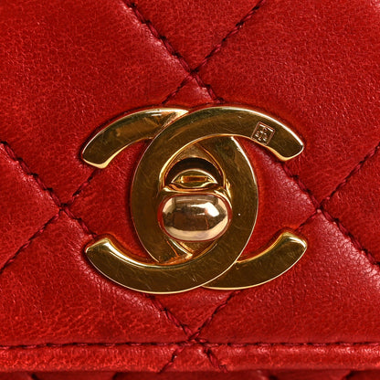 Chanel Lambskin Quilted Extra Mini Flap Red 11 of 15
