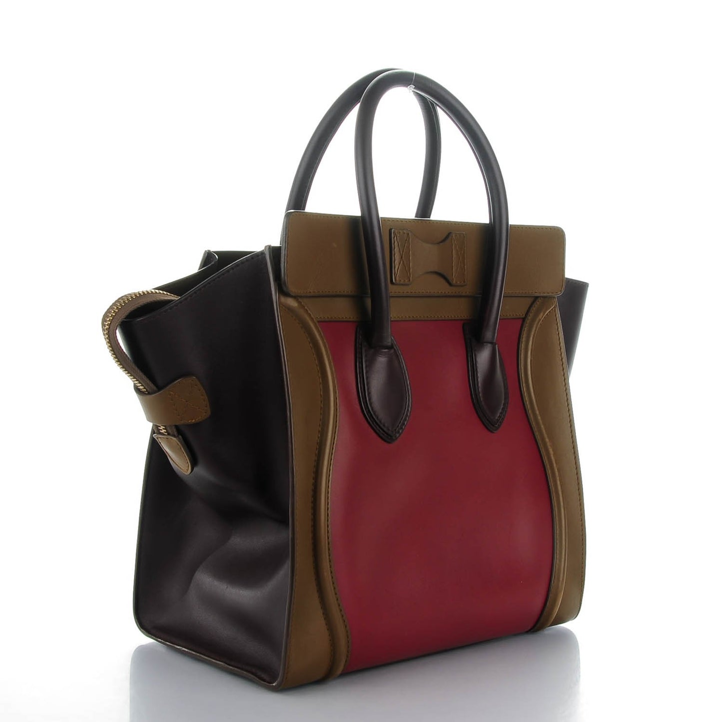 Smooth Calfskin Mini Tri-Color Luggage Rust
