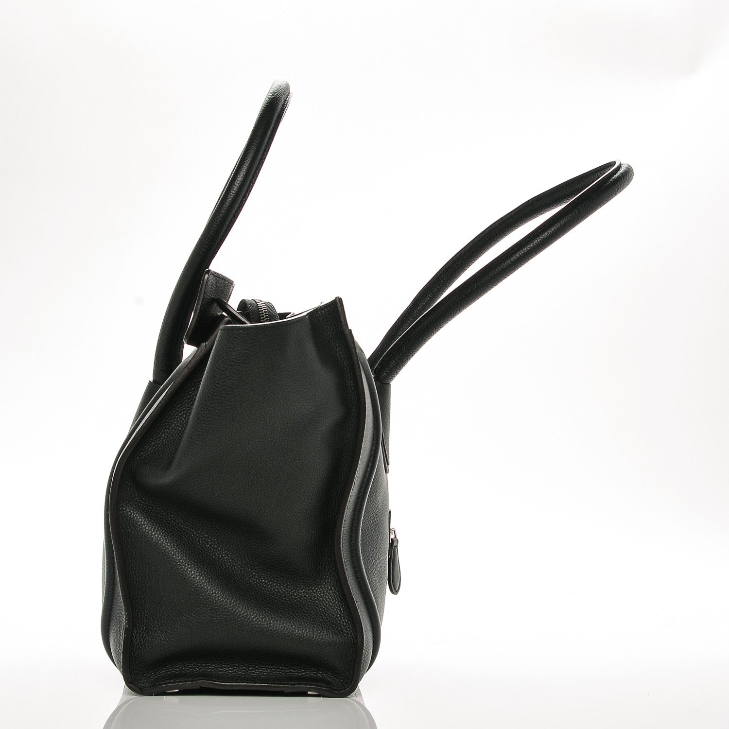 Celine Drummed Calfskin Shoulder Luggage Black 5 of 8