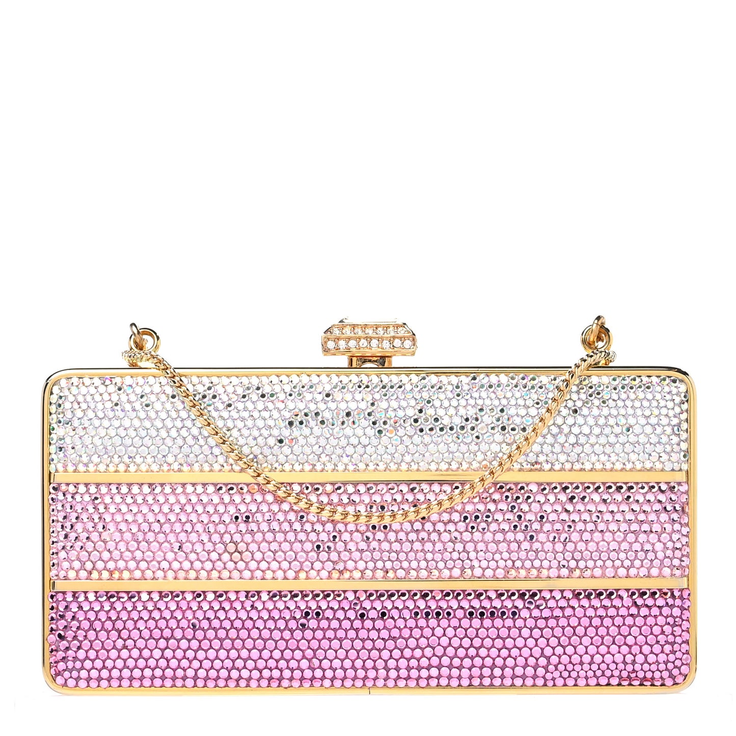 Swarovski Crystal Minaudiere Clutch Pink Multicolor