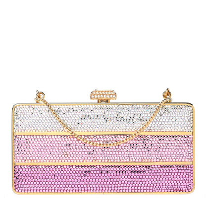 Judith Leiber Swarovski Crystal Minaudiere Clutch Pink Multicolor 1 of 10