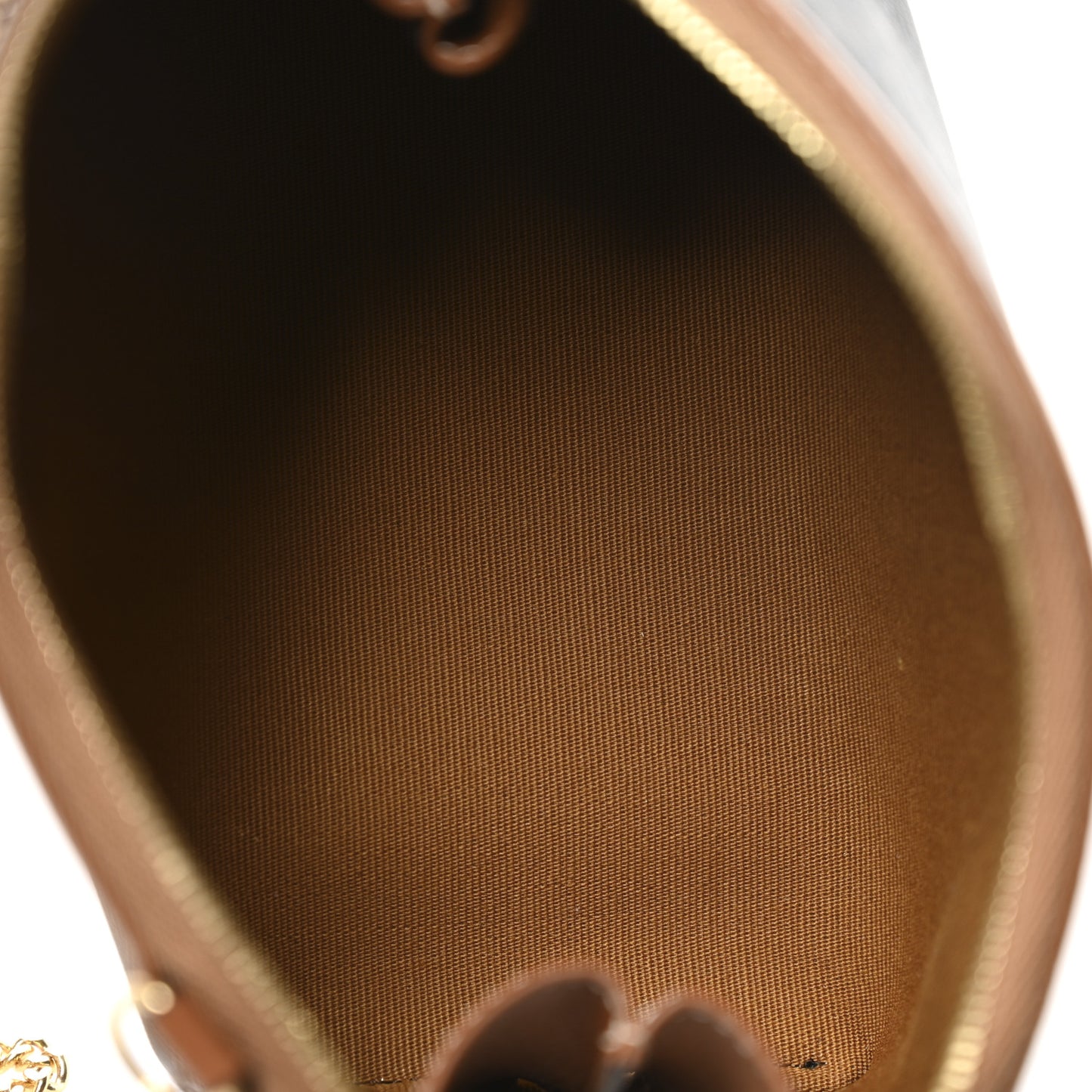 Triomphe Canvas Lambskin Clutch On Chain Tan