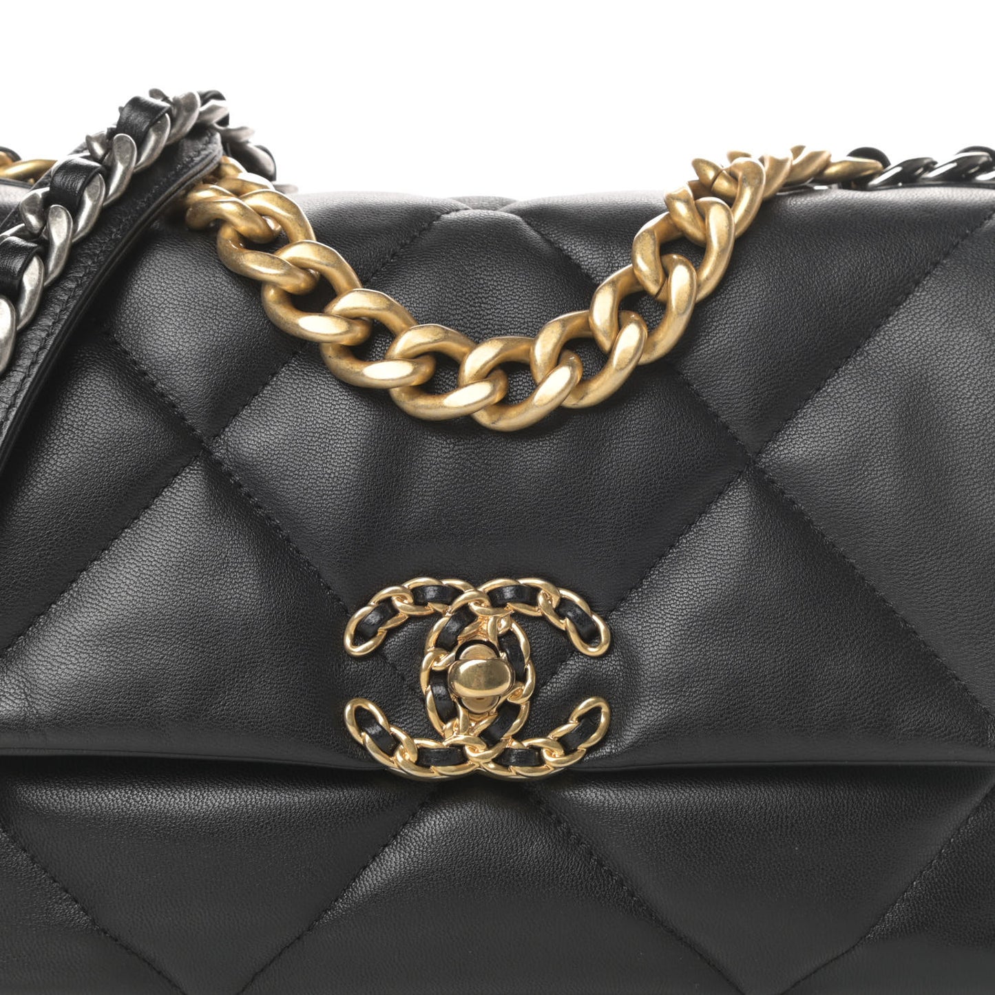 Goatskin Quilted Medium Chanel 19 Flap Black