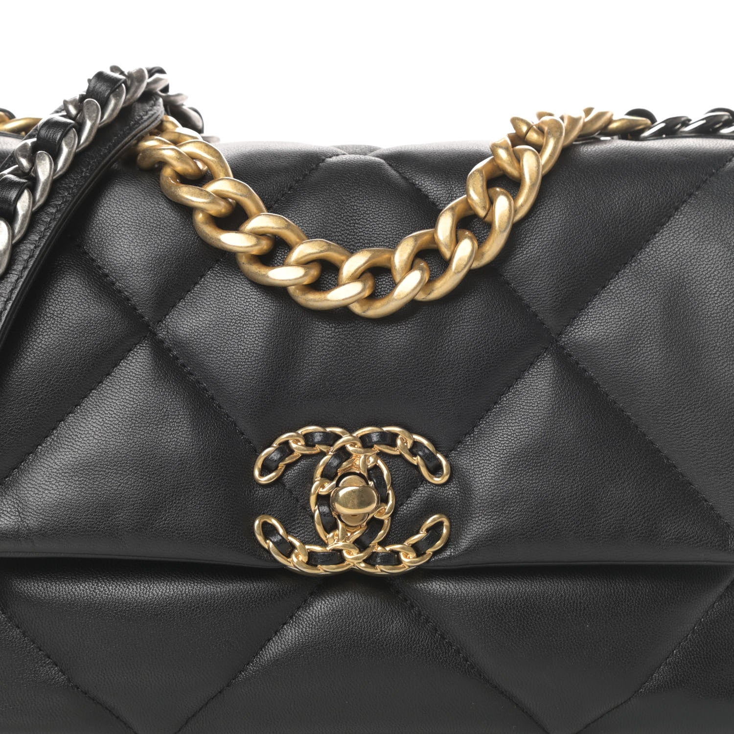 Chanel Goatskin Quilted Medium Chanel 19 Flap Black 8 of 12
