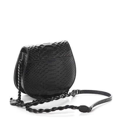 Saint Laurent Python Calfskin Embossed Passementerie Chain Bag Black 2 of 7