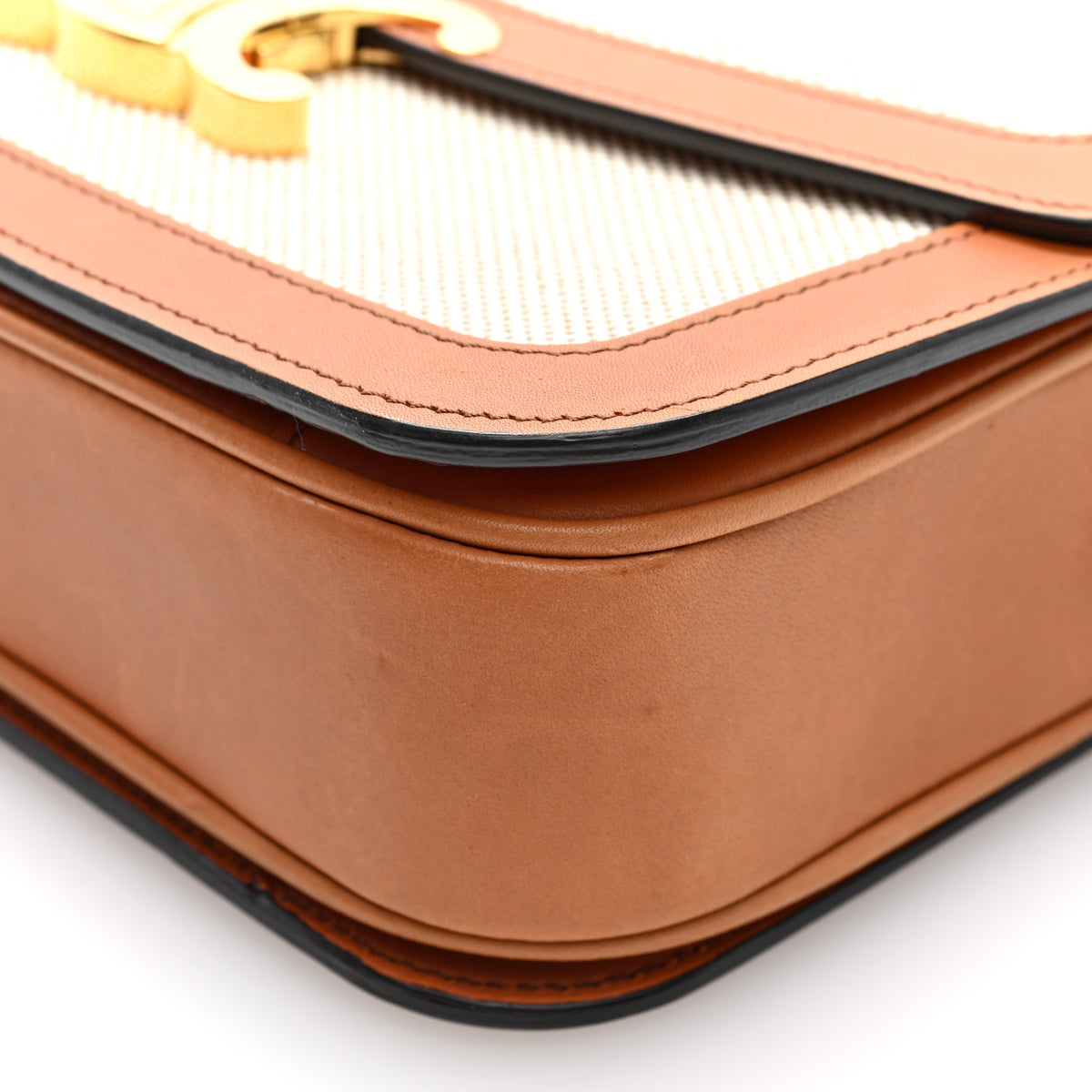 Textile Natural Calfskin Teen Triomphe White Tan