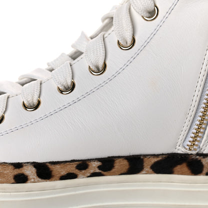 Louis Vuitton Pony Hair Leopard Calfskin Monogram Giant Stellar Sneaker Boots 38 White 9 of 9