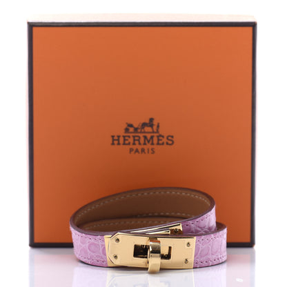 Hermes Matte Alligator Kelly Double Tour Bracelet 5P Pink 6 of 6