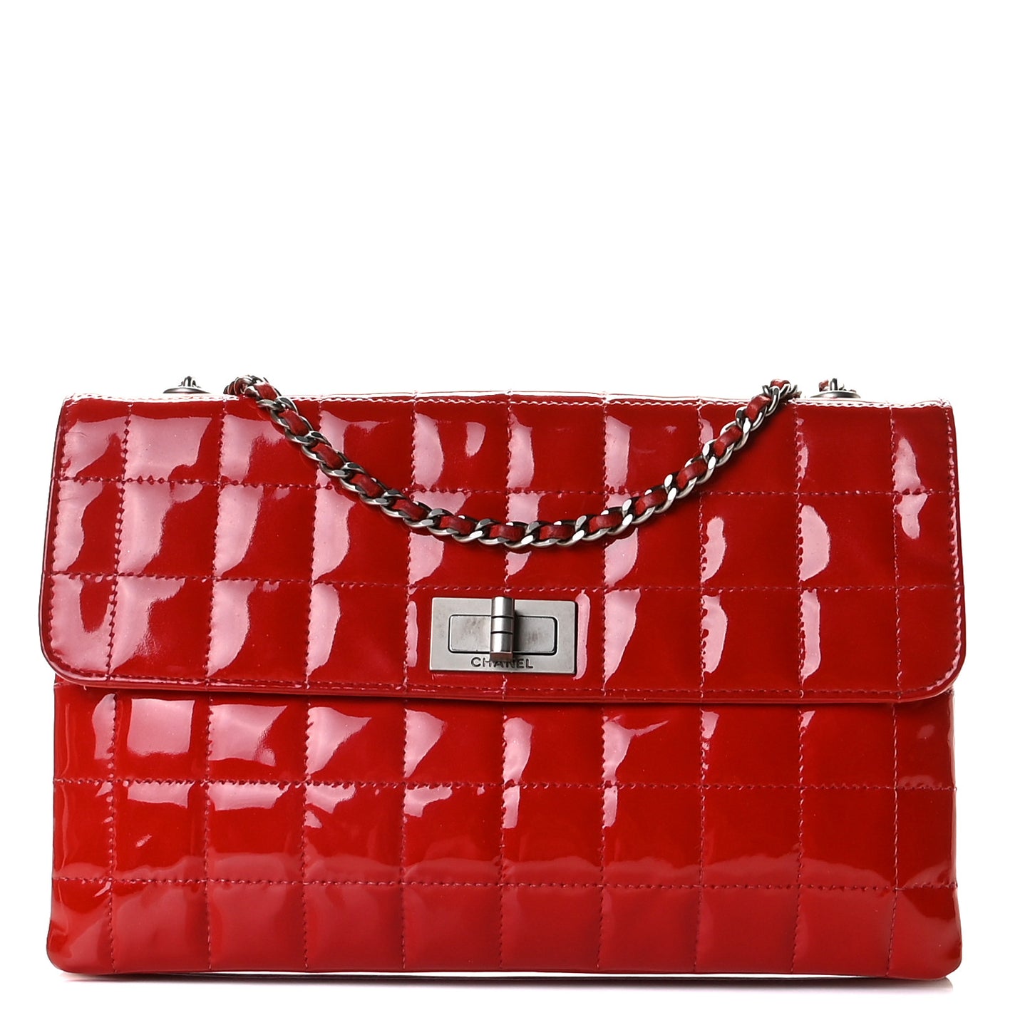 Patent Chocolate Bar Reissue Single Flap Red