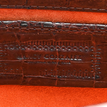 Nancy Gonzalez Crocodile Clutch Brown 6 of 6
