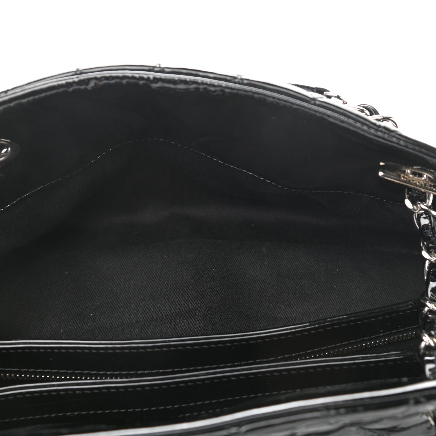 Chanel Patent Quilted Medium Just Mademoiselle Bowling Bag Black 5 of 13