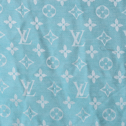 Louis Vuitton Wool Silk Monogram Stole Blue Lagon 1 of 7