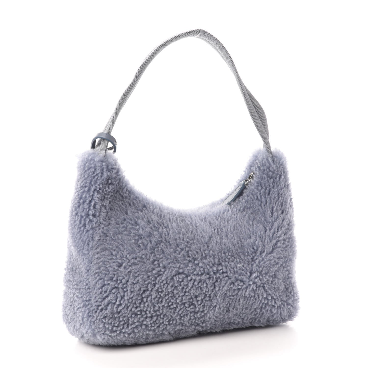 Prada Shearling Mini Re-Edition 2000 Bag Pervinca 3 of 11