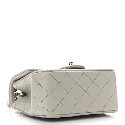 Chanel Lambskin Quilted Mini Square Flap Light Grey 4 of 9