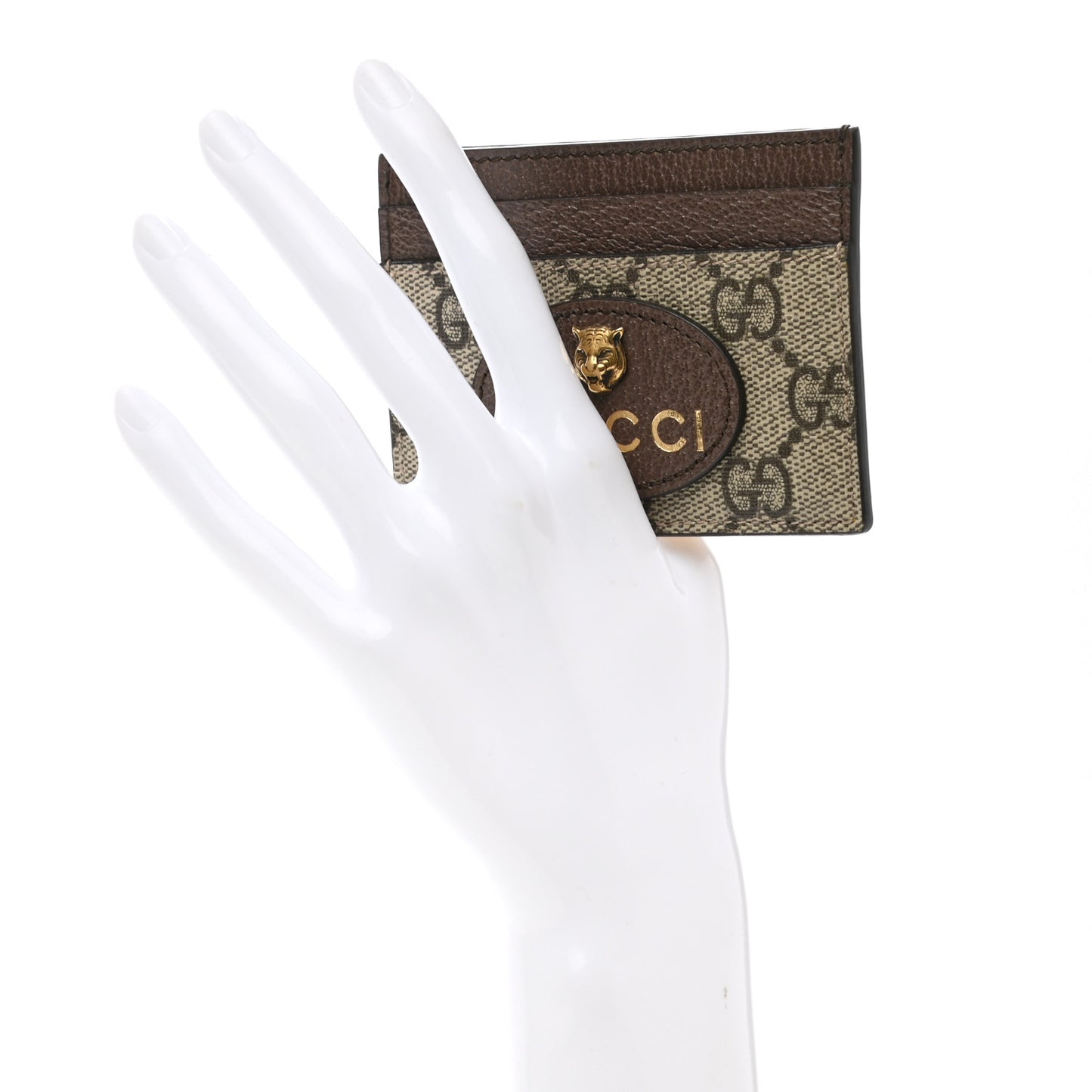 GG Supreme Monogram Neo Vintage Card Holder Beige Crop New Acero