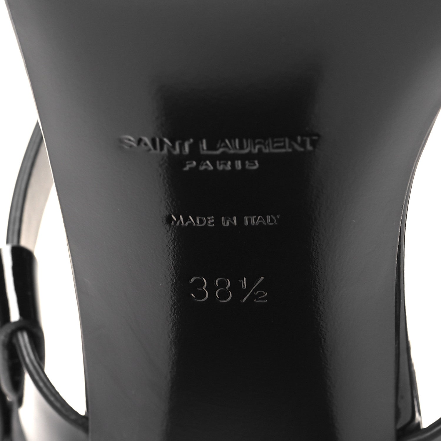 Saint Laurent Calfskin Cassandra 75 Sandals 38.5 Black 7 of 8