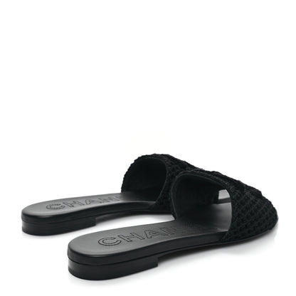 Chanel Crochet CC Mules Sandals 39 Black 4 of 9