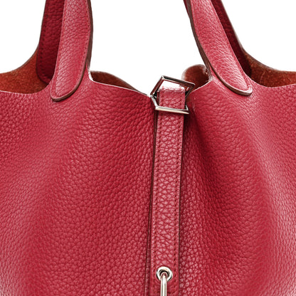 Hermes Taurillon Clemence Picotin Lock 18 PM Rubis 8 of 11