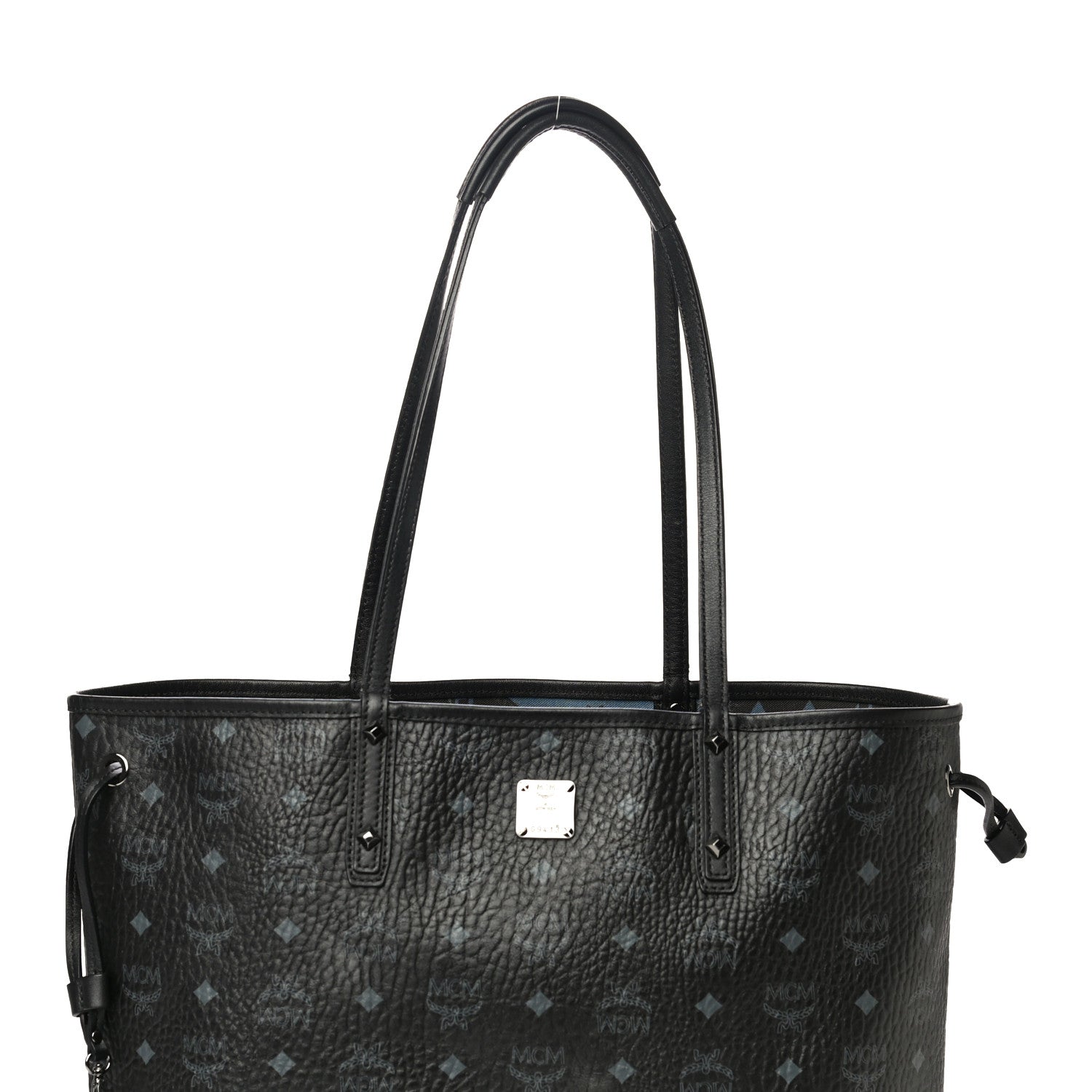 MCM Visetos Medium Reversible Shopper Tote Black 8 of 13