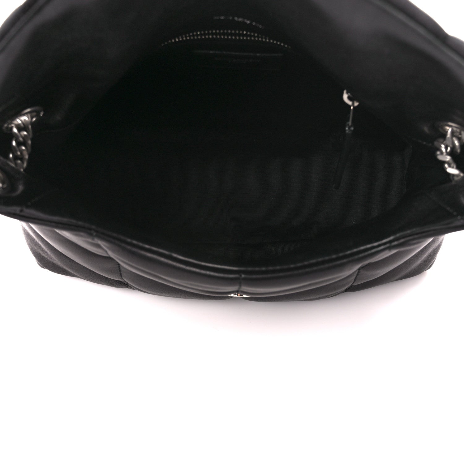 Saint Laurent Lambskin Quilted Small Loulou Puffer Monogram Chain Satchel Black 5 of 11