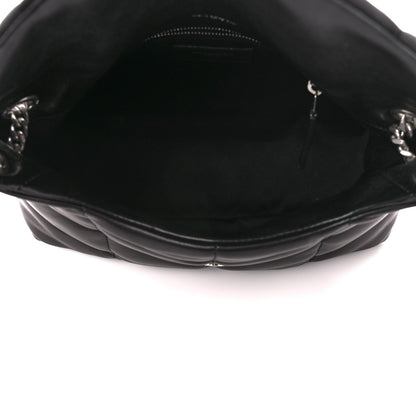 Saint Laurent Lambskin Quilted Small Loulou Puffer Monogram Chain Satchel Black 5 of 11